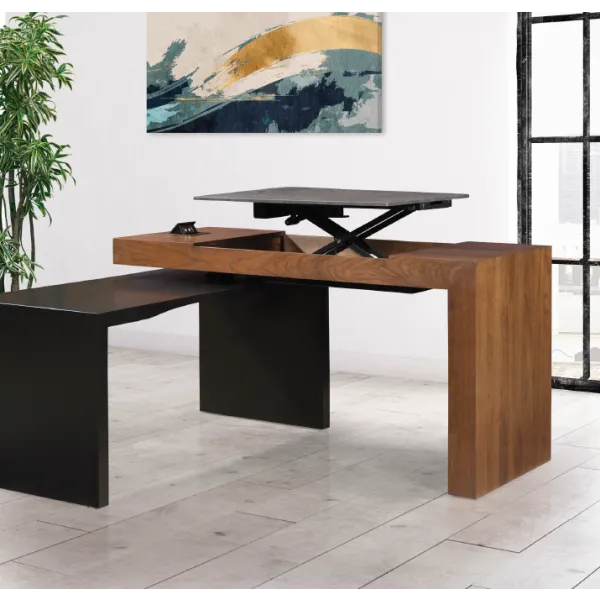 Amish Smart Desk with Adjustable Height Lift Top 
